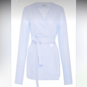 Protagonist beautiful wrap blue white stripe top M